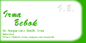 irma bebok business card